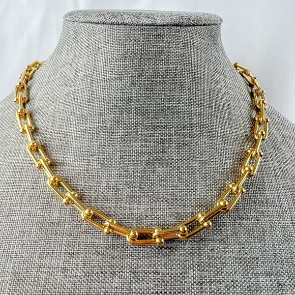 Jewelry - Gold Chunky Chain Necklace Thick Gold Chain Necklace U Chain Necklace Choker